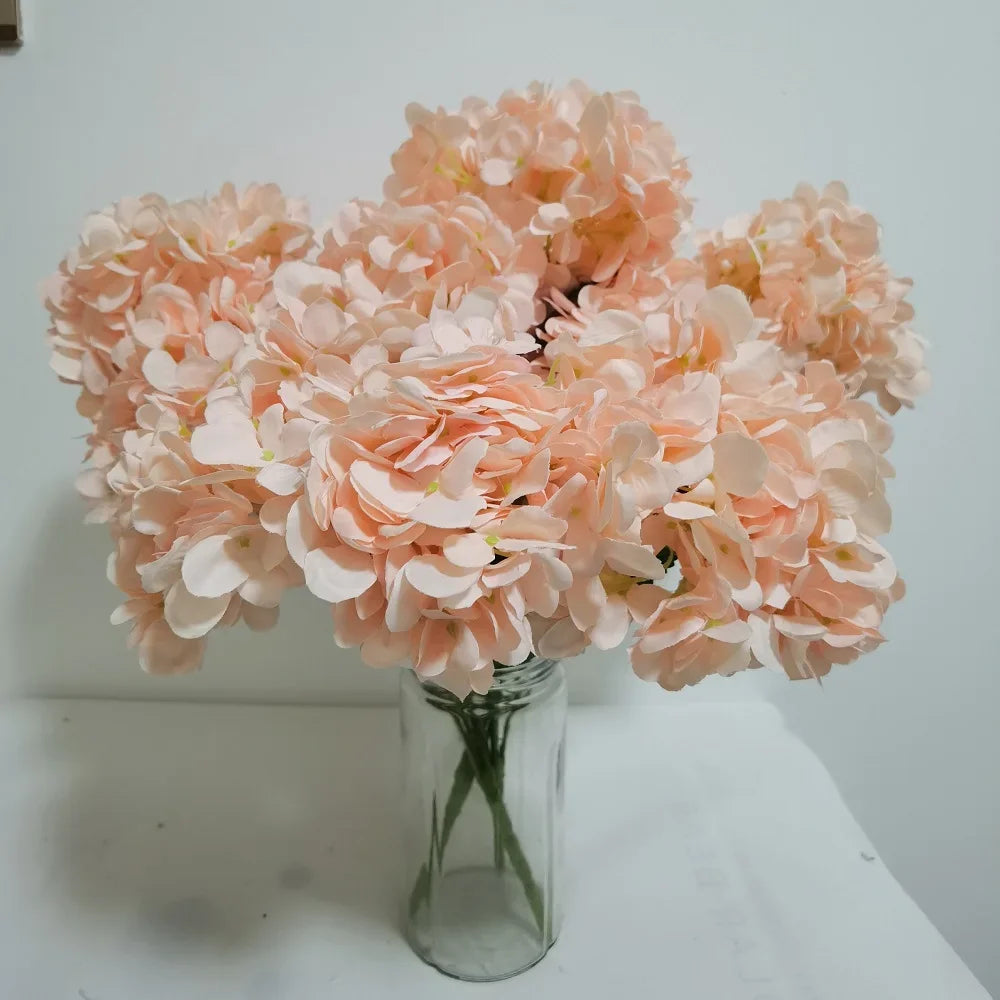 bouquets d'hortensias artificiels en soie pour décoration florale - vue 7 sur 12