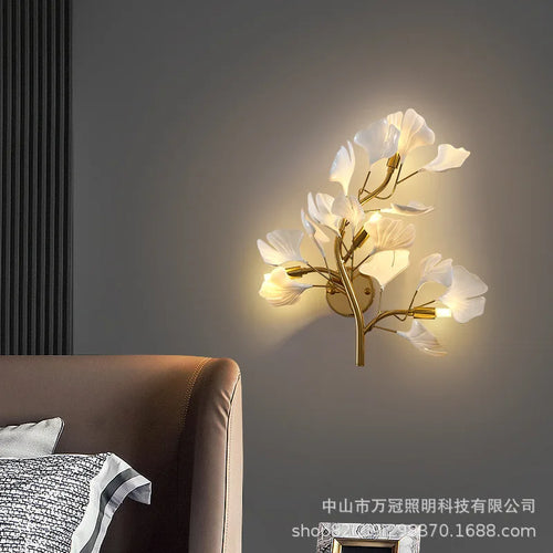 applique murale led en ginkgo pour hall et salon élégant - vue 3 sur 6