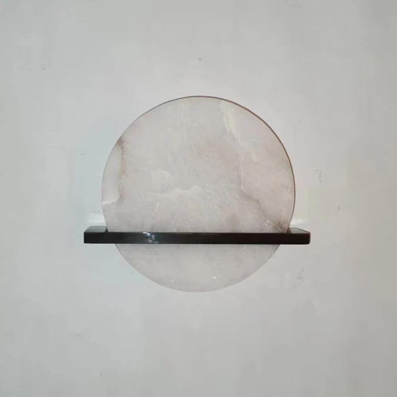 applique murale ronde en marbre naturel et cuivre pour intérieur - vue 5 sur 18