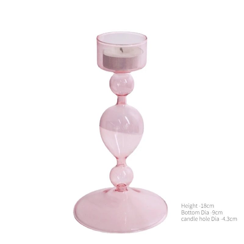 bougeoir en verre conique pour table de mariage et décoration nordique - vue 15 sur 28