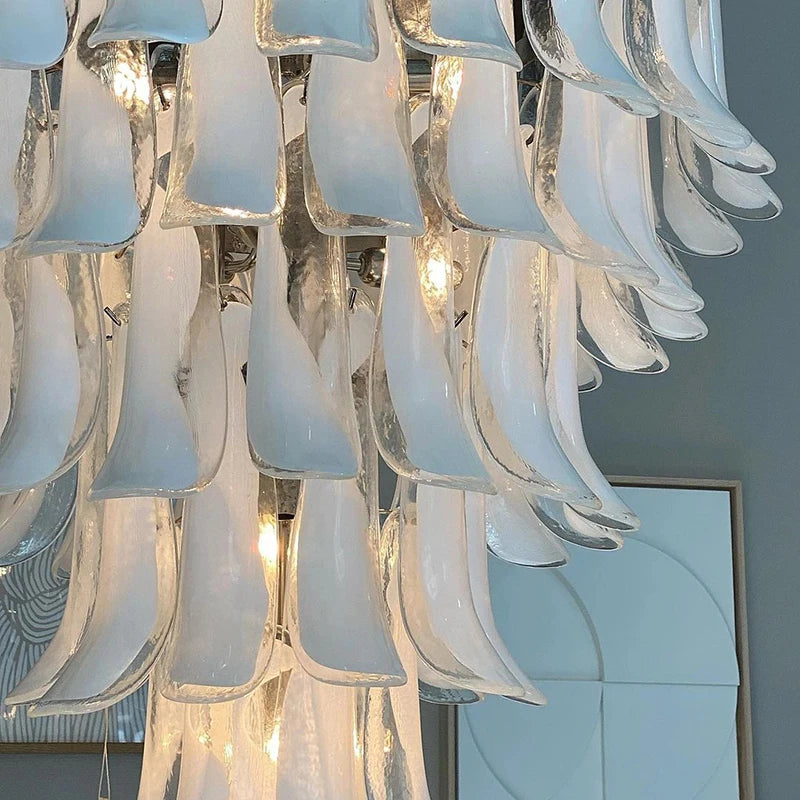 Vintage decorative crystal glass round ring LED chandelier