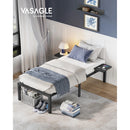 VASAGLE Single Bed Frame, Metal Bed Frame, with Bedside Shelves, Guest Bed Frame, for 90 x 190 cm Mattresses, Easy Assembly