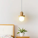 lustre en bois solide style nordique avec trois têtes