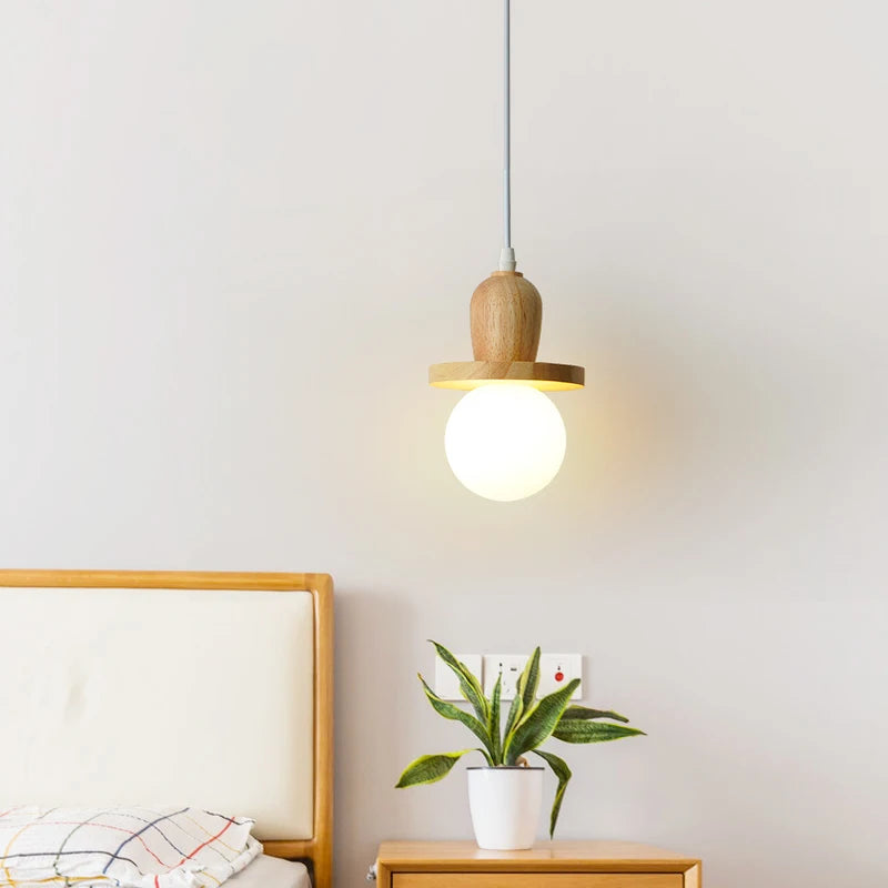 lustre en bois solide style nordique avec trois têtes - vue 6 sur 10