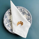 Serviette de table lin brodé motif croissant personnalisable