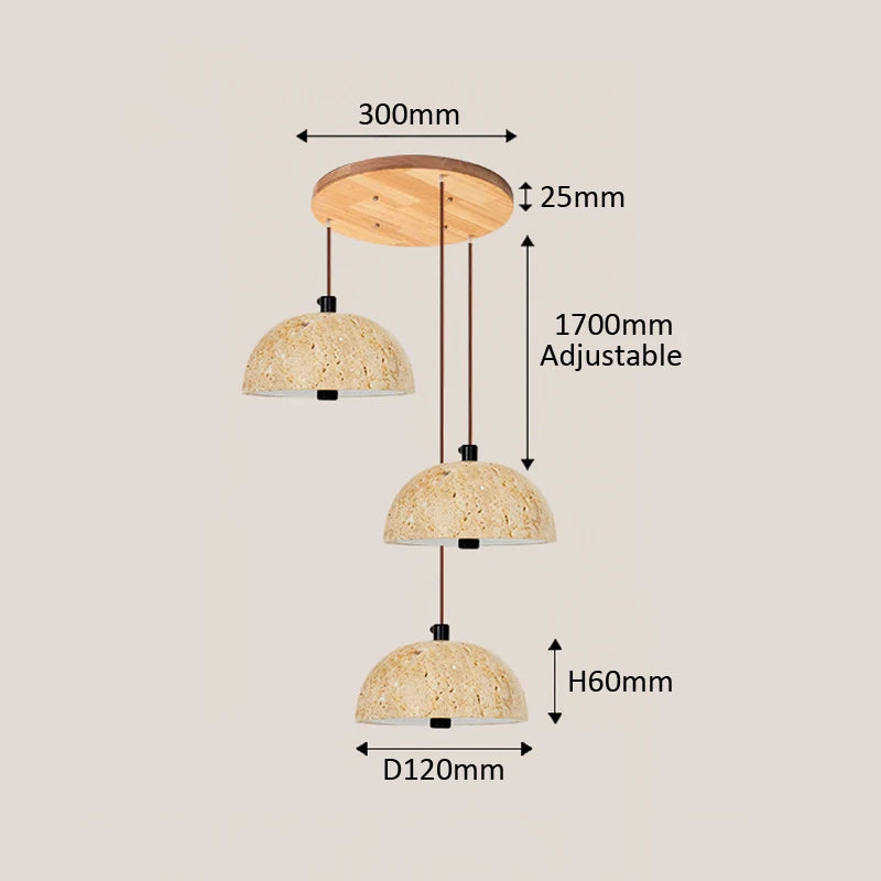 Wabi Sabi 3-head minimalist pendant light for restaurants - vue 5 sur 6