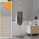 Floor To Floor Bedroom Light Luxury Rock Plate Base Metal Hanger, Marble Scarf and Bag Rack for Entering The Home Coat Rack