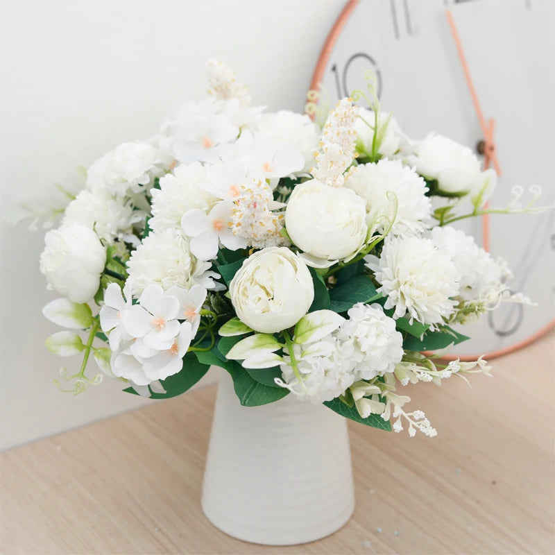 bouquets de mariée en soie pivoine décorations florales pour mariage - vue 6 sur 12