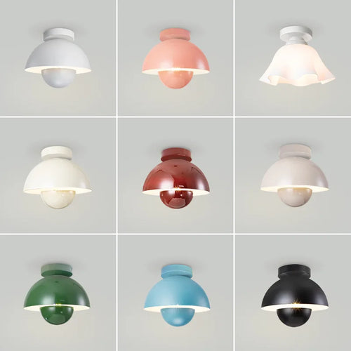 plafonnier moderne semi-circulaire en forme de pot de fleurs led