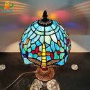 lampe de chevet libellule bleue style européen décoration antique