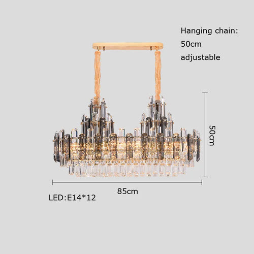suspension à led en cristal design luxueux avec variateur d'intensité - vue 11 sur 11