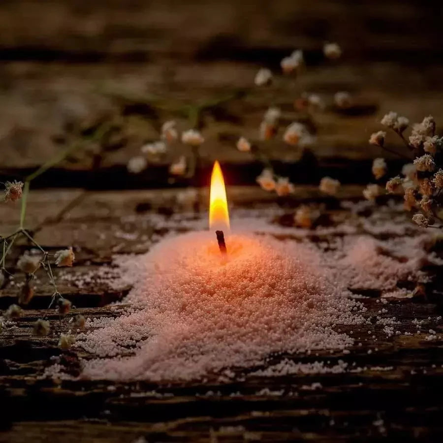 350Gwhite Snow Pearled-Candles with Wicks - Diy Candle Sand, Refillable Candle DIY Send wick - vue 5 sur 6