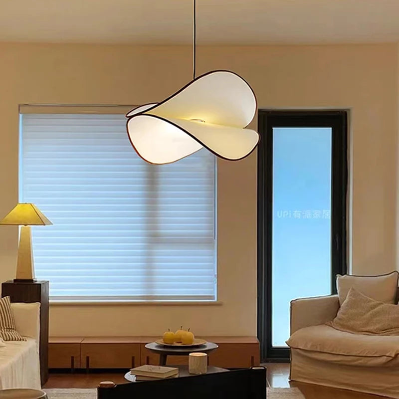 lustre led suspendu en tissu 	 style réglable - vue 4 sur 10