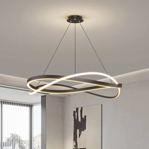 Minimalist Nordic LED chandelier for large art halls - vue 2 sur 14
