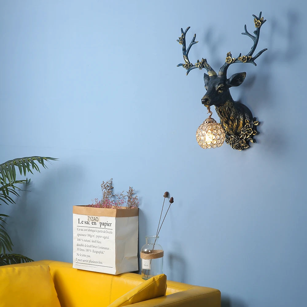 applique murale en résine design cerf pour décoration intérieure moderne - vue 5 sur 8