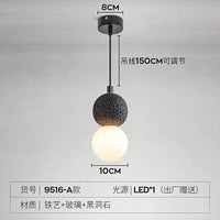 lampe suspendue moderne en pierre à trou noir idéale pour bar ou studio