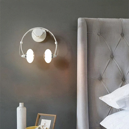 Applique murale LED créative en forme de casque audio - vue 5 sur 9