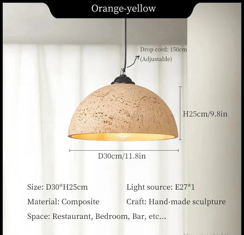 Modern minimalist wabi-sabi decorative pendant light for interiors - vue 10 sur 11