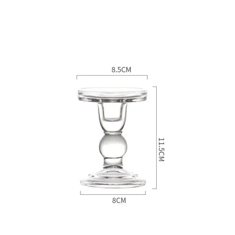 bougeoir en verre pour bougies pilier et coniques décoration intérieure - vue 11 sur 12