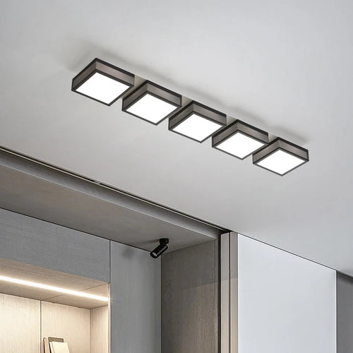 Minimalist nordic square LED ceiling light decorative indoor fixture - vue 2 sur 18