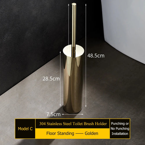 porte-brosse mural en acier inoxydable pour salle de bain - vue 11 sur 14