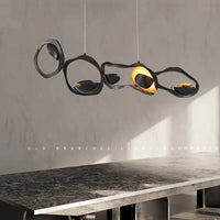 Lustre design nordique Restaurant salle à manger lampe d'ambiance décorative noir en acier inoxydable lustres haut de gamme 2023