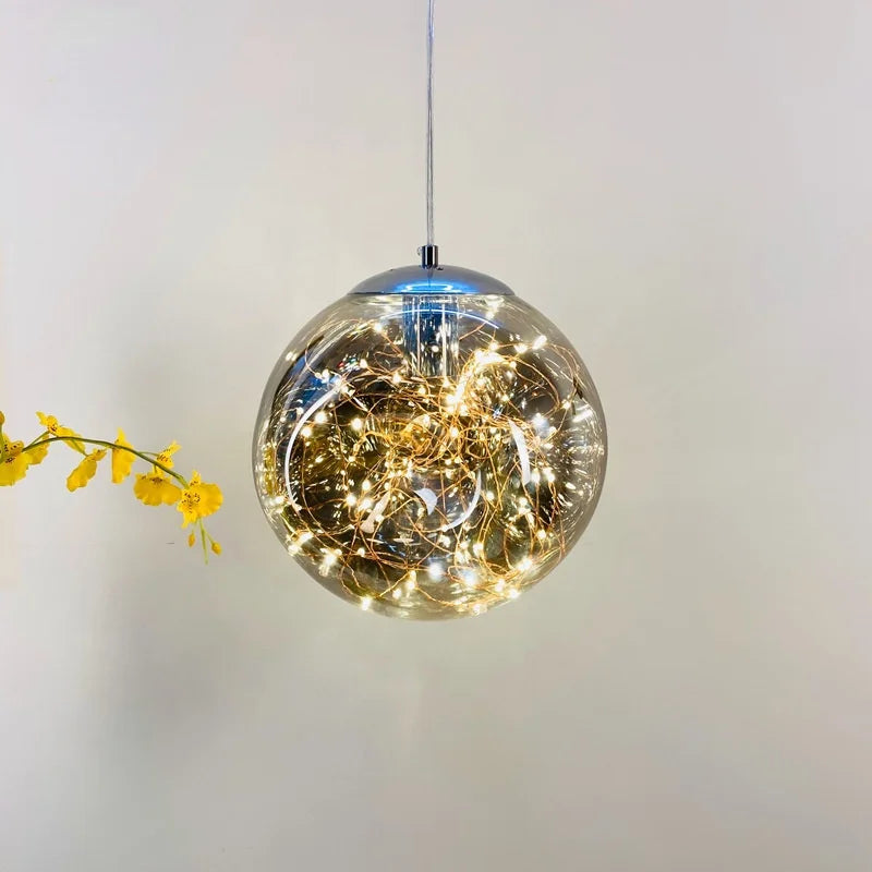 lustre nordique étoilé en verre pour décoration moderne - vue 2 sur 24