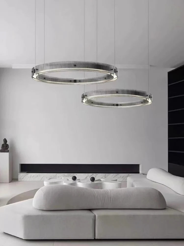 suspension en verre minimaliste créative en aluminium pour intérieur - vue 5 sur 7