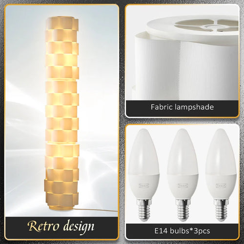 Lampadaire LED design moderne tissu blanc - vue 7 sur 6