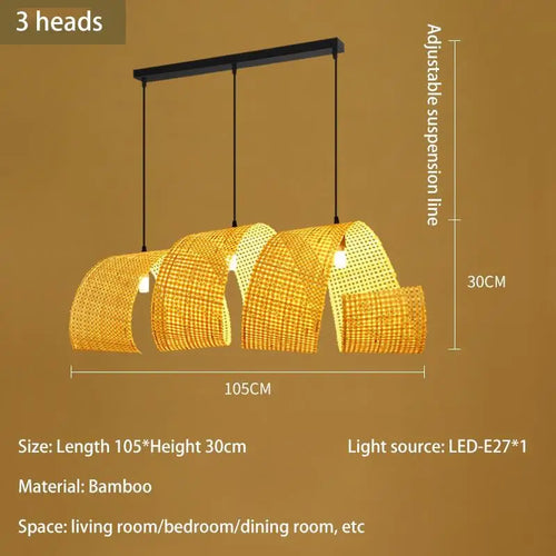 lustre en bambou style japonais pour décoration zen asiatique