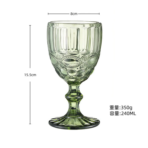 Verre vin relief style rétro épais polyvalent