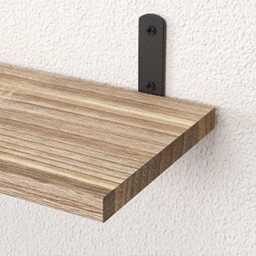 Set of 4 rustic wooden floating wall shelves for decorative storage - vue 7 sur 7