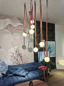 Modern minimalist flooring, villa belt, living room, dining room, interior decoration, chandelier