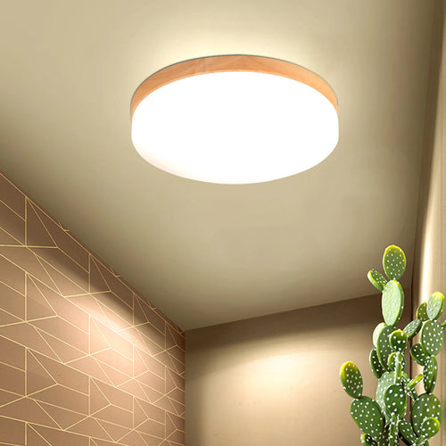 plafonnier led imitation grain de bois pour intérieur - vue 3 sur 8
