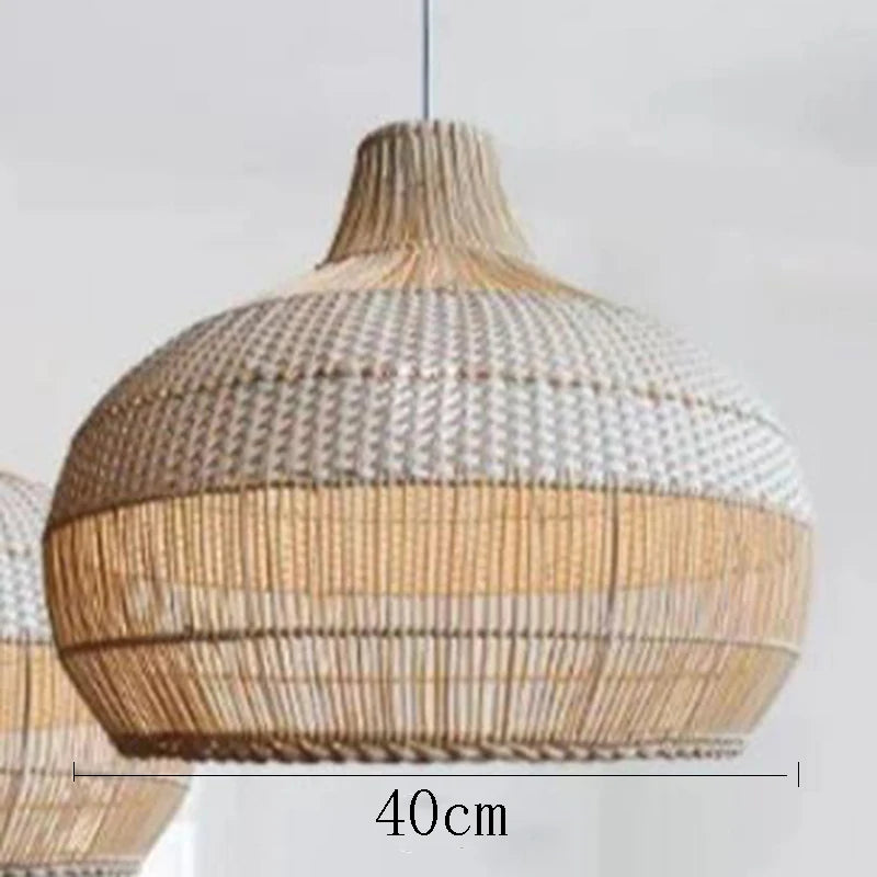 Vintage woven rattan pendant light for retro decor