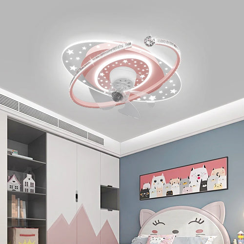 Plafonnier ventilateur de plafond à tête secouante 360 degrés led silencieux