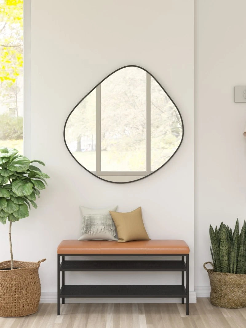 Bathroom mirror, makeup mirror, wall mounted irregular shaped bathroom, irregular water droplet mirror, entrance decoration, hou - vue 5 sur 11