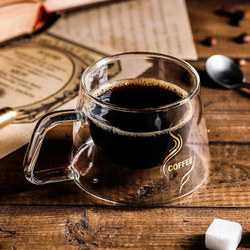 Tasse expresso verre double paroi 200 ml anse - vue 5 sur 6