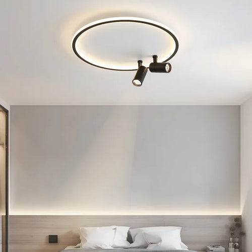 plafonnier moderne à leds avec projecteur lustre luminaire