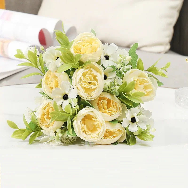 bouquet de pivoines artificielles pour mariage et décoration festive - vue 7 sur 12