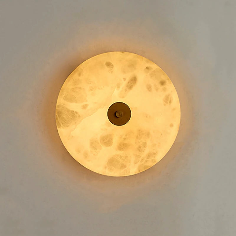 applique ronde en marbre rétro-éclairage pour hôtel - vue 3 sur 9