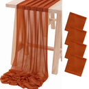 Chemin de table mousseline boheme transparent lot 4