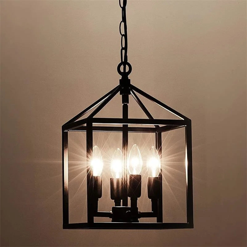 lampe de chanvre suspendus planètes lustre rond en fer cage à oiseaux suspension lumière lustre vintage lampe led lampe design lampe boule de verre - vue 4 sur 4