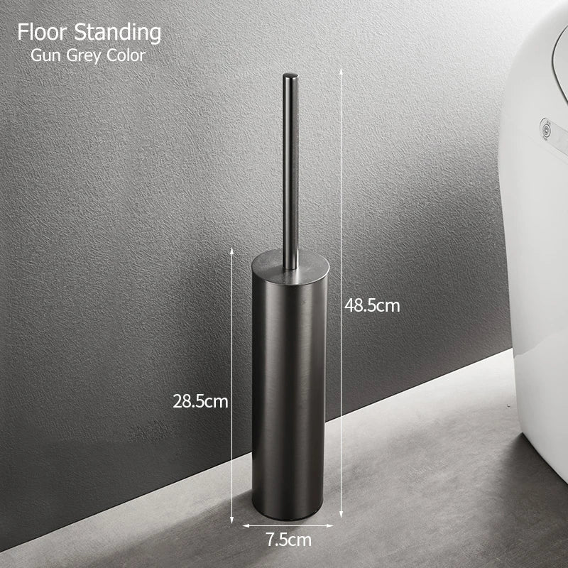 porte-brosse mural en acier inoxydable pour salle de bain