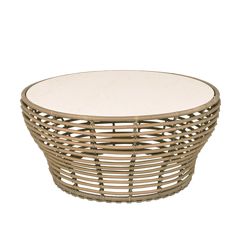 canapé extérieur en teck avec table basse et lit - vue 17 sur 24