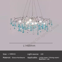 lustre moderne en verre bicolore style postmoderne avec led