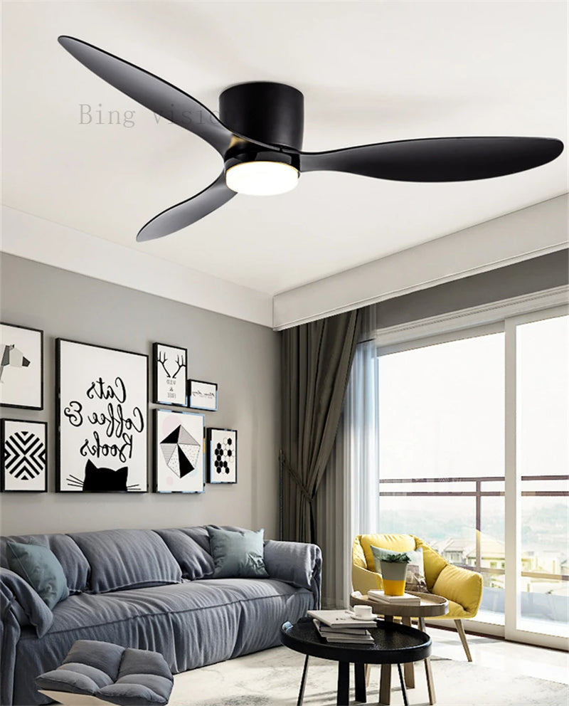 Haute qualité nordique plancher bas moderne ventilateur de plafond lampe DC LED ventilateur de plafond avec télécommande ménage simple ventilateur de plafond