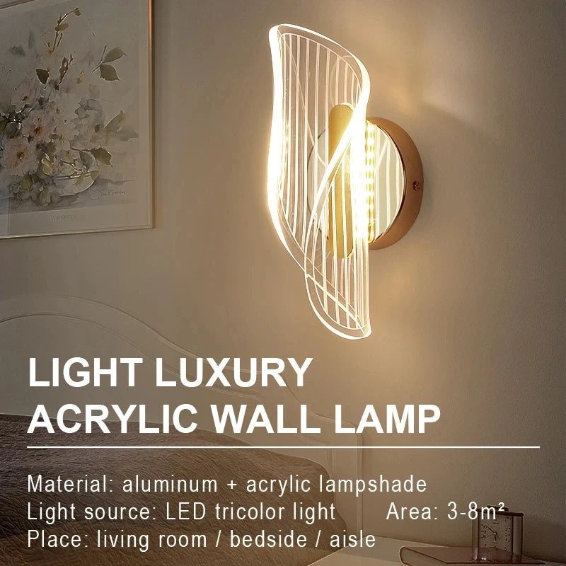 luxe acrylique applique murale led appliques murales - vue 4 sur 9