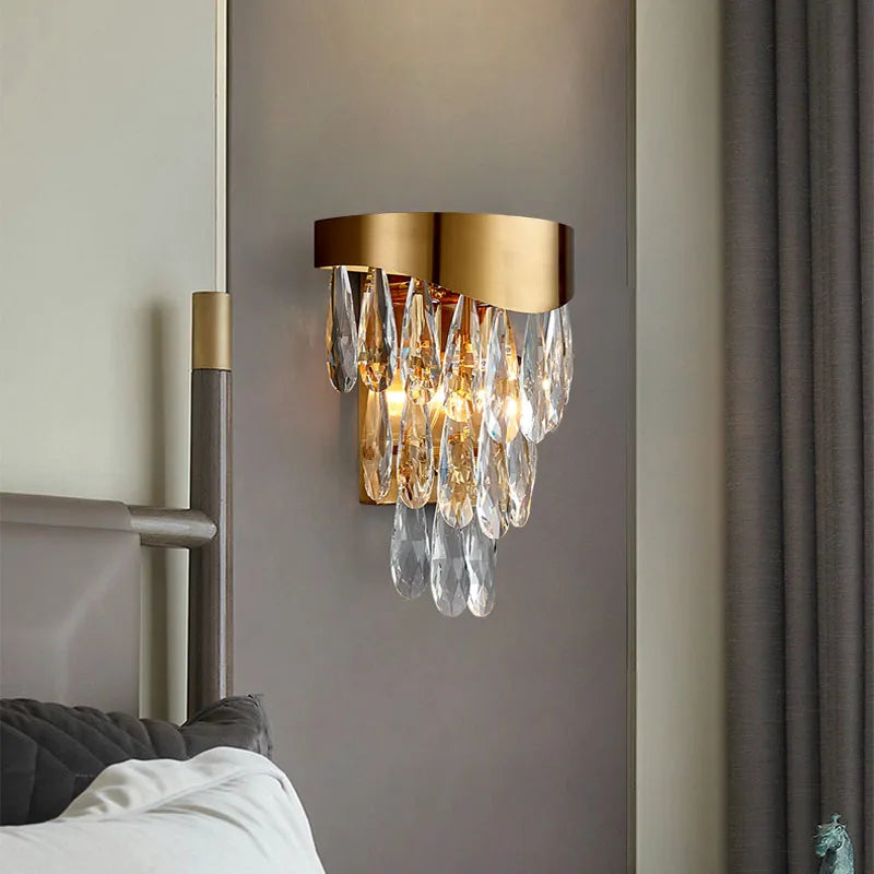 applique murale moderne en cristal de luxe décoration intérieure élégante - vue 6 sur 9