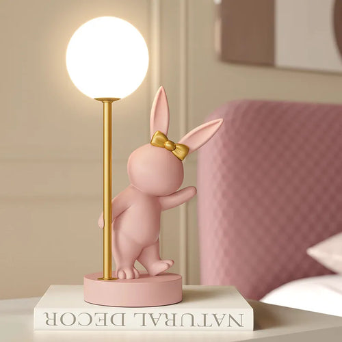 Lampe de Table en forme de lapin rose nordique - vue 2 sur 16